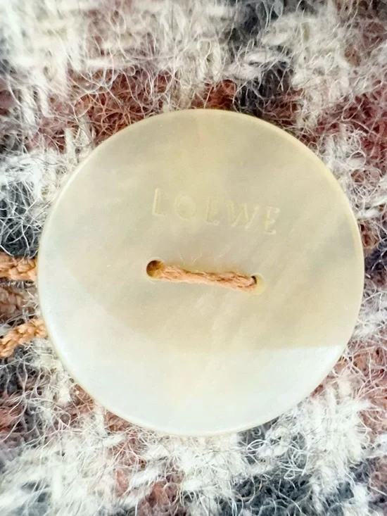 Authentic Loewe Tan Brown Knit Sweater with Leather Trim - Picture 4 of 7